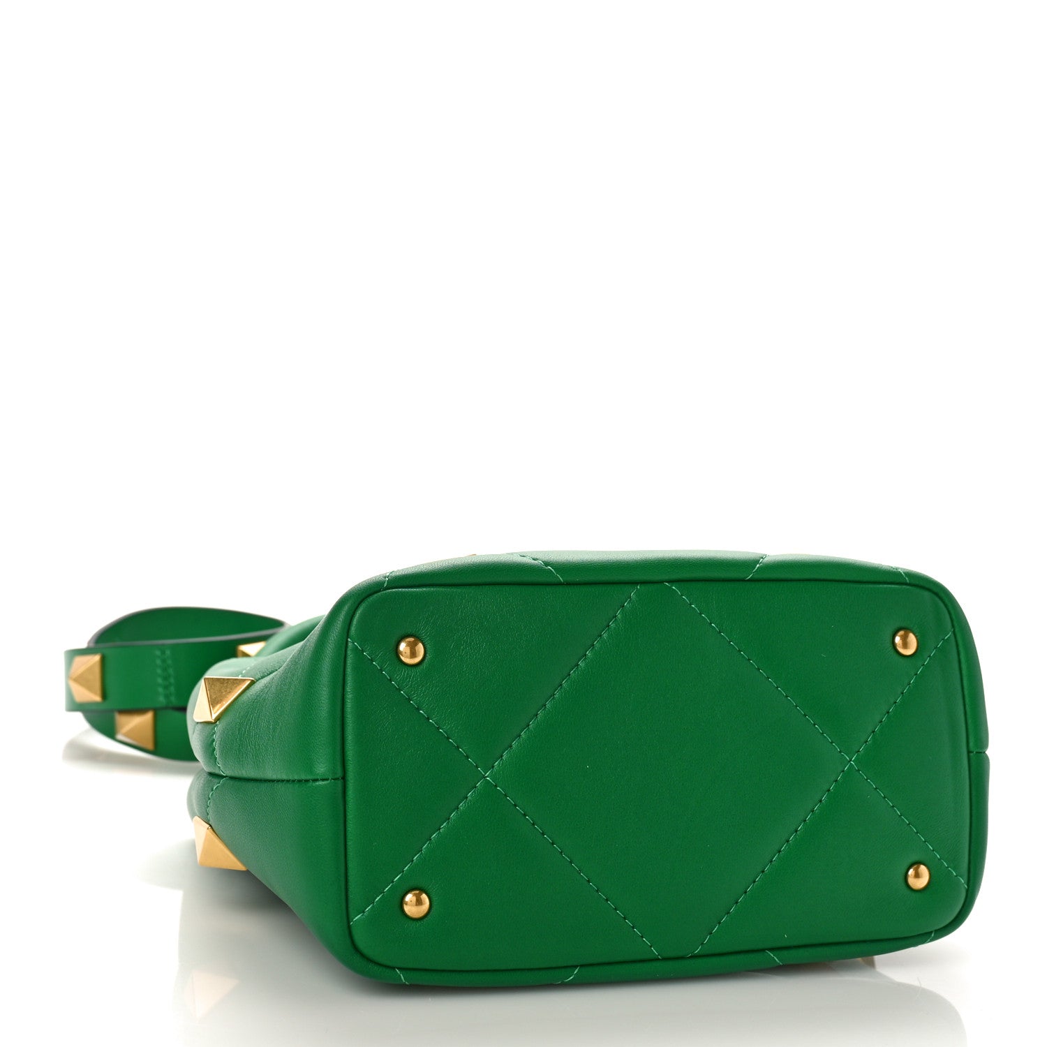 Valentino Garavani Nappa Small Roman Stud The Handle Bag Gea Green 8 of 10