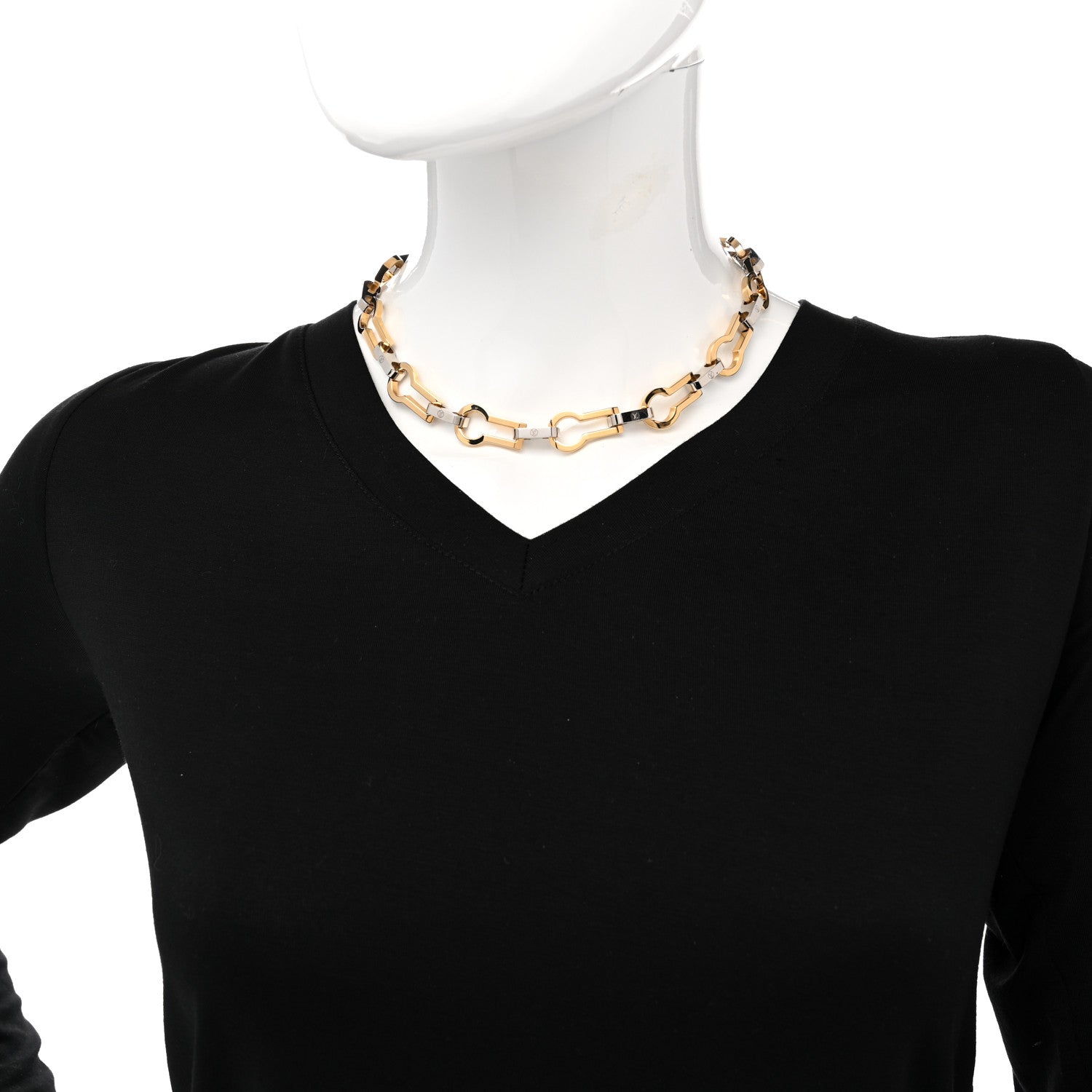 Louis Vuitton Serrure Chain Necklace Gold 2 of 6