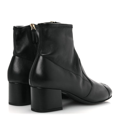 Chanel Stretch Lambskin Cap Toe CC Short Boots 36.5 Black 5 of 12