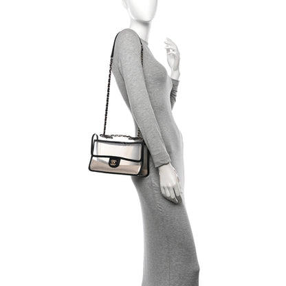 Chanel Lambskin PVC Medium Sand By The Sea Flap Black 2 of 12