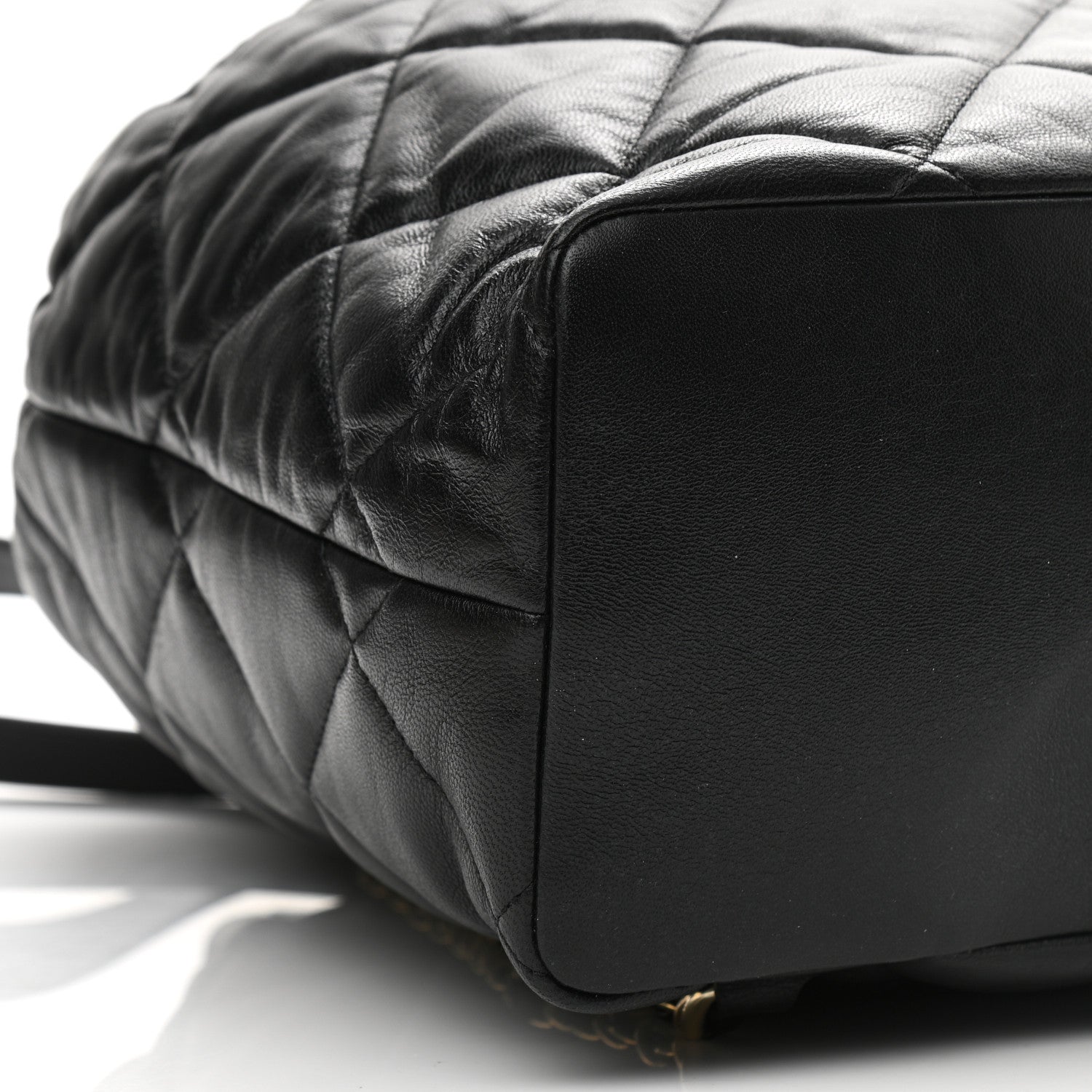 Chanel Lambskin Quilted Drawstring Backpack Black 9 of 12