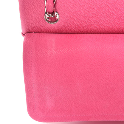 Chanel Iridescent Caviar Quilted Maxi Double Flap Hot Pink 12 of 15