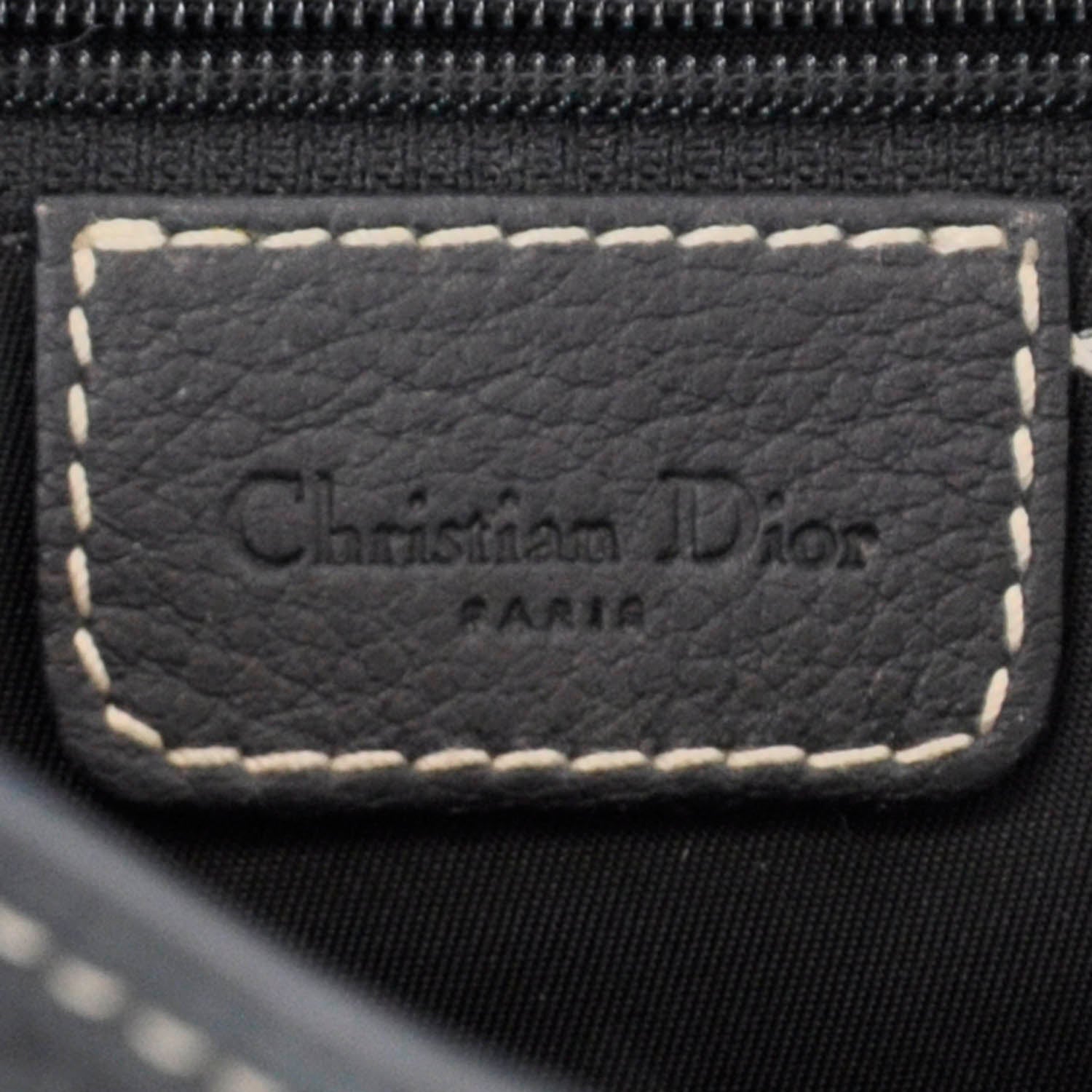Christian Dior Leather Saddle Bag Black 10 of 13