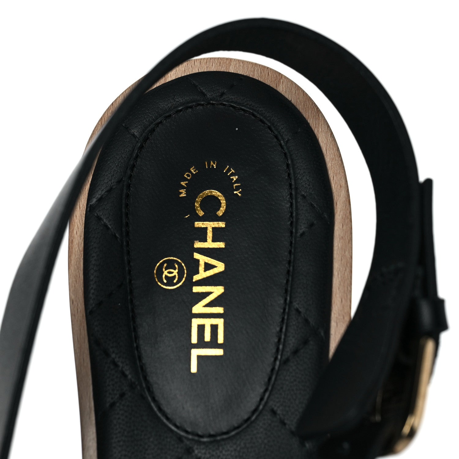 Chanel Calfskin CC Sandal Clogs 40 Black 7 of 8