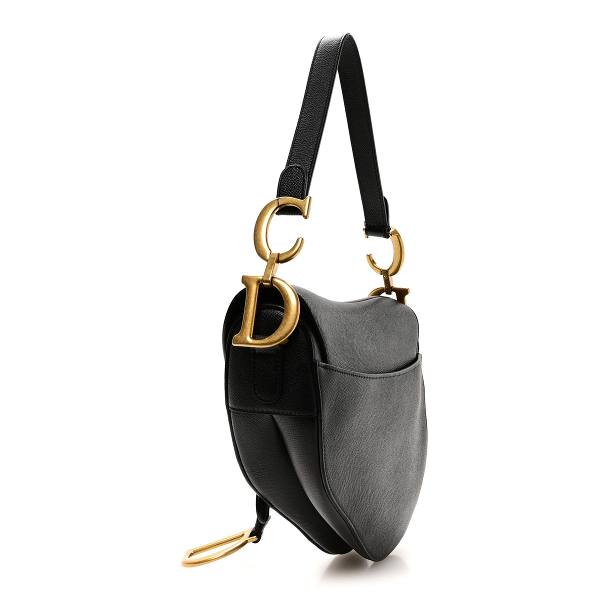 Christian Dior Grained Calfskin Saddle Bag Black 3 of 10