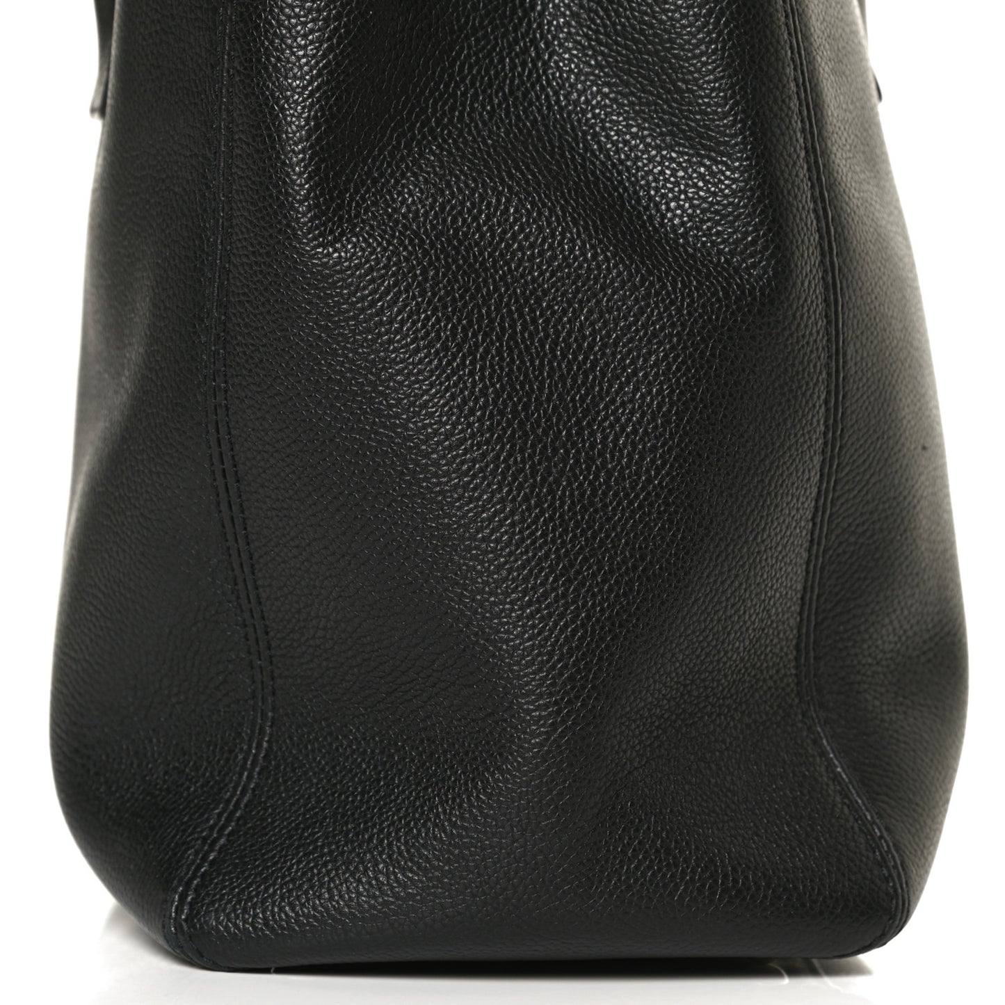 Calfskin Cerf Executive Shopper Tote Black