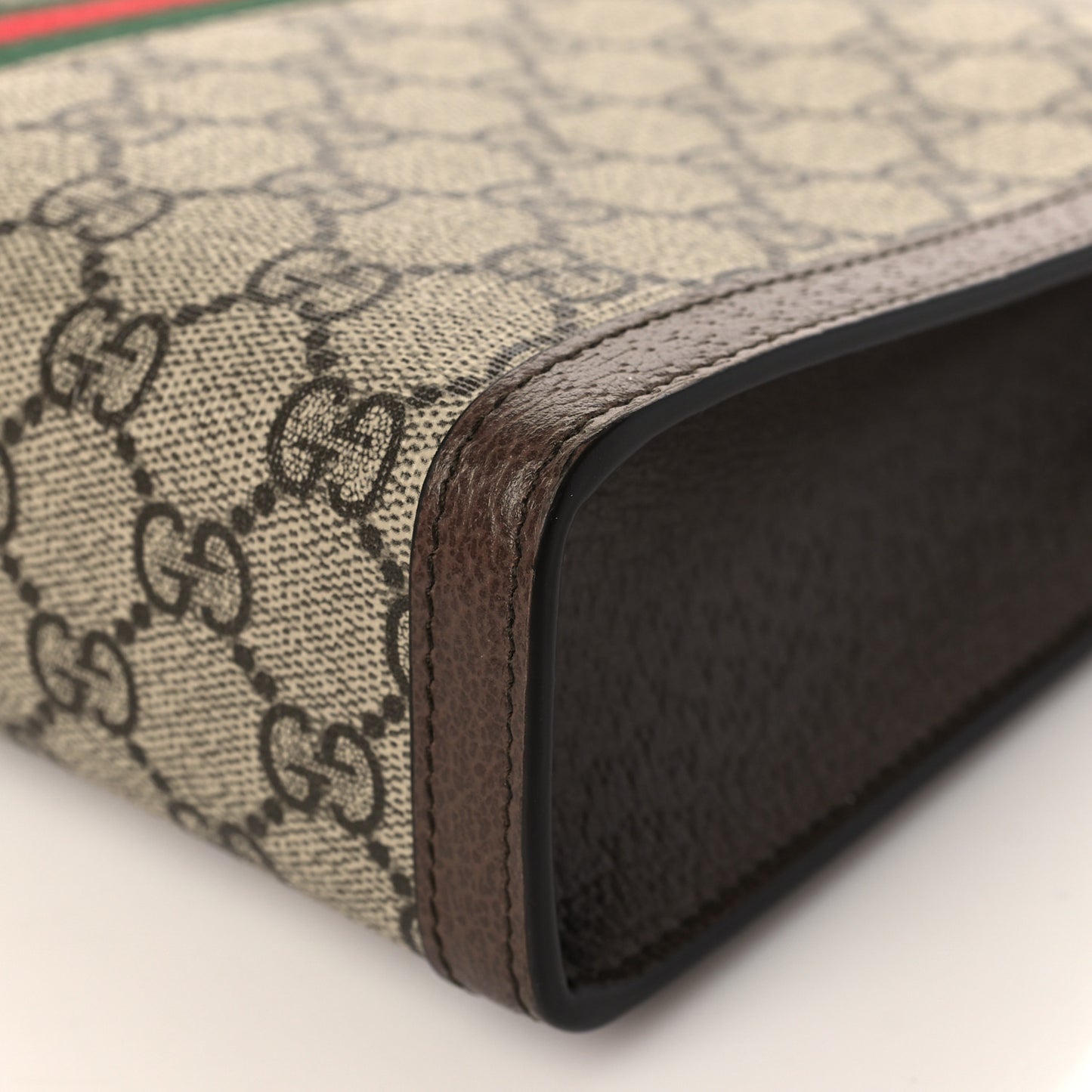 GG Supreme Monogram Web Ophidia Pouch Brown