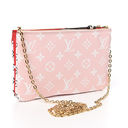 Louis Vuitton Monogram Giant Double Zip Pochette Rouge 2 of 9