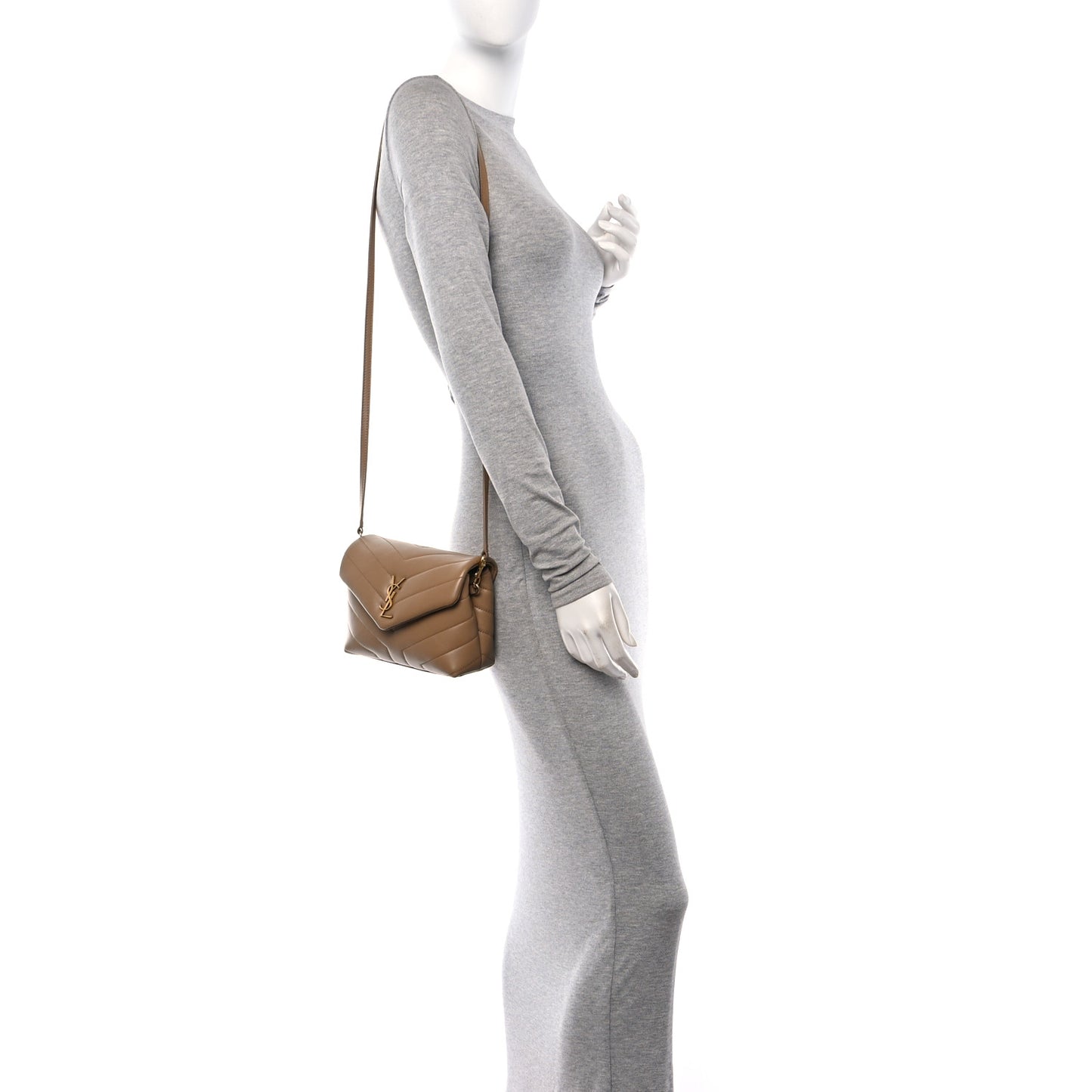 Calfskin Y Quilted Monogram Toy Loulou Crossbody Bag Natural Tan