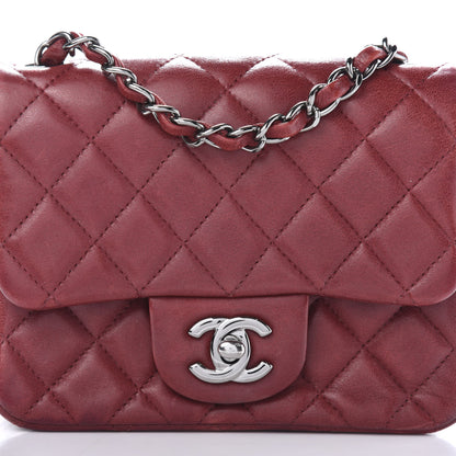 Chanel Lambskin Quilted Mini Square Flap Burgundy 13 of 13