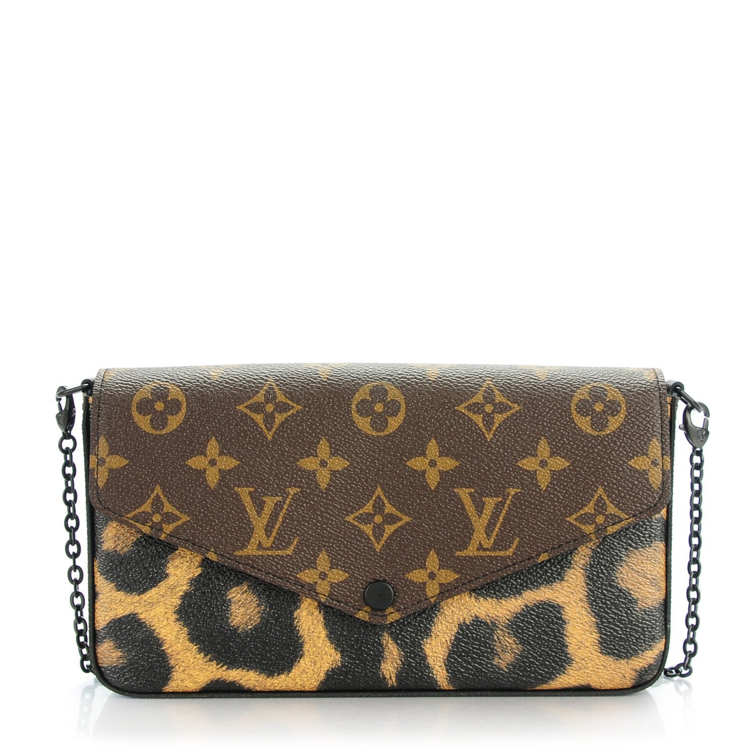Louis Vuitton Monogram Animal Print Pochette Felicie Chain Wallet 1 of 8