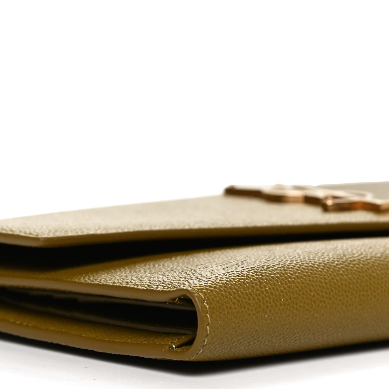 Saint Laurent Grain De Poudre Monogram Uptown Wallet Olive 8 of 11