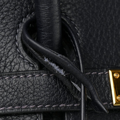 Hermes Taurillon Clemence Birkin 35 Bleu Indigo 13 of 13