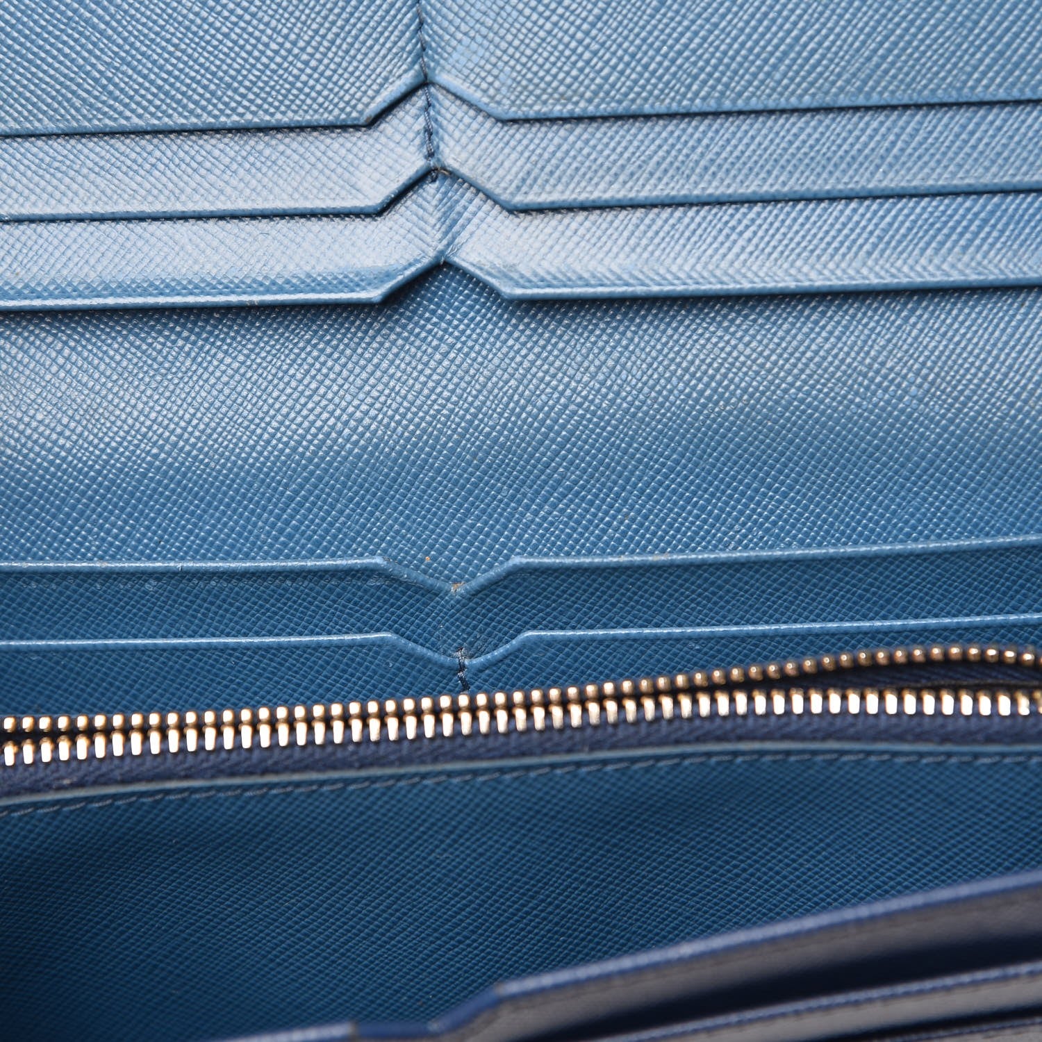 Prada Saffiano Corner Continental Flap Wallet Bluette Cobalto 11 of 13
