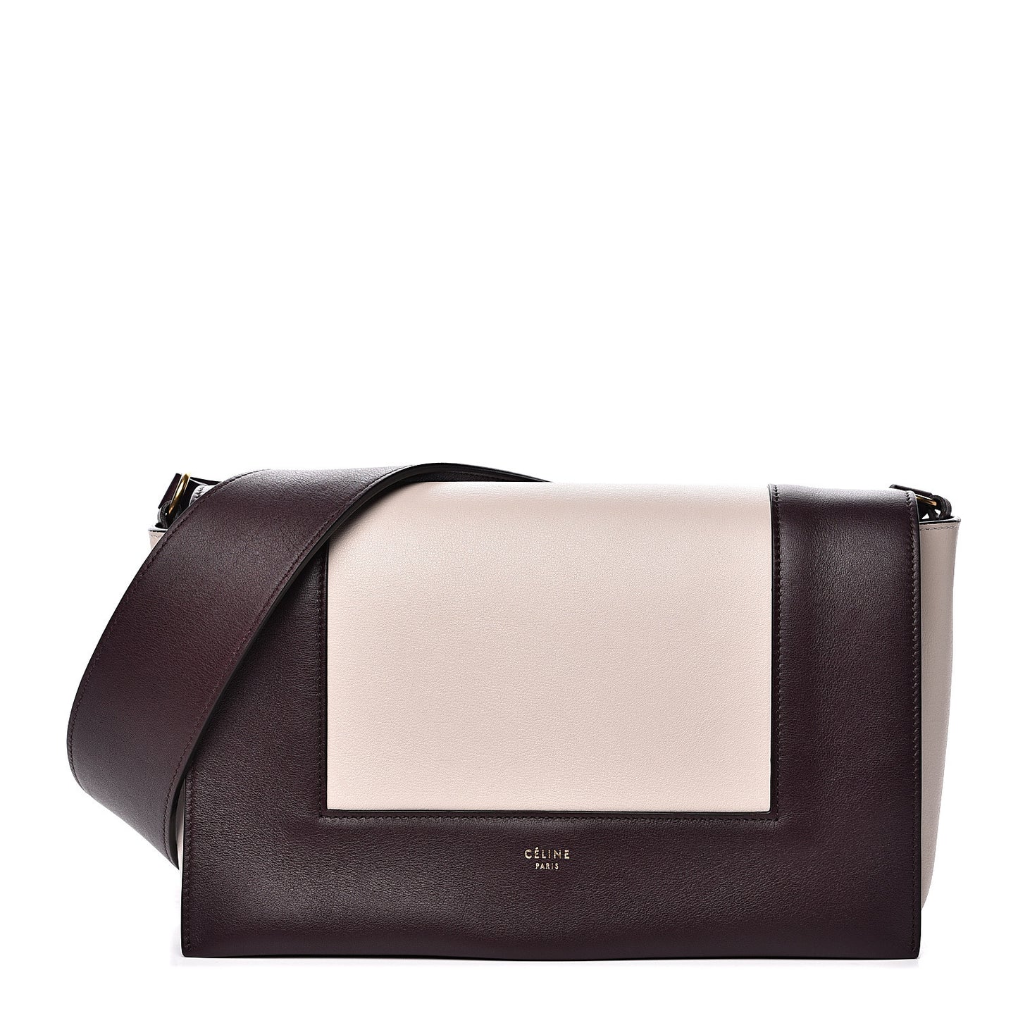 Shiny Smooth Calfskin Medium Frame Shoulder Bag Velvet Desert