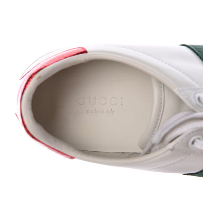 Gucci Calfskin Ayers Bee Embroidered Womens Ace Sneakers 37 White Green 8 of 23