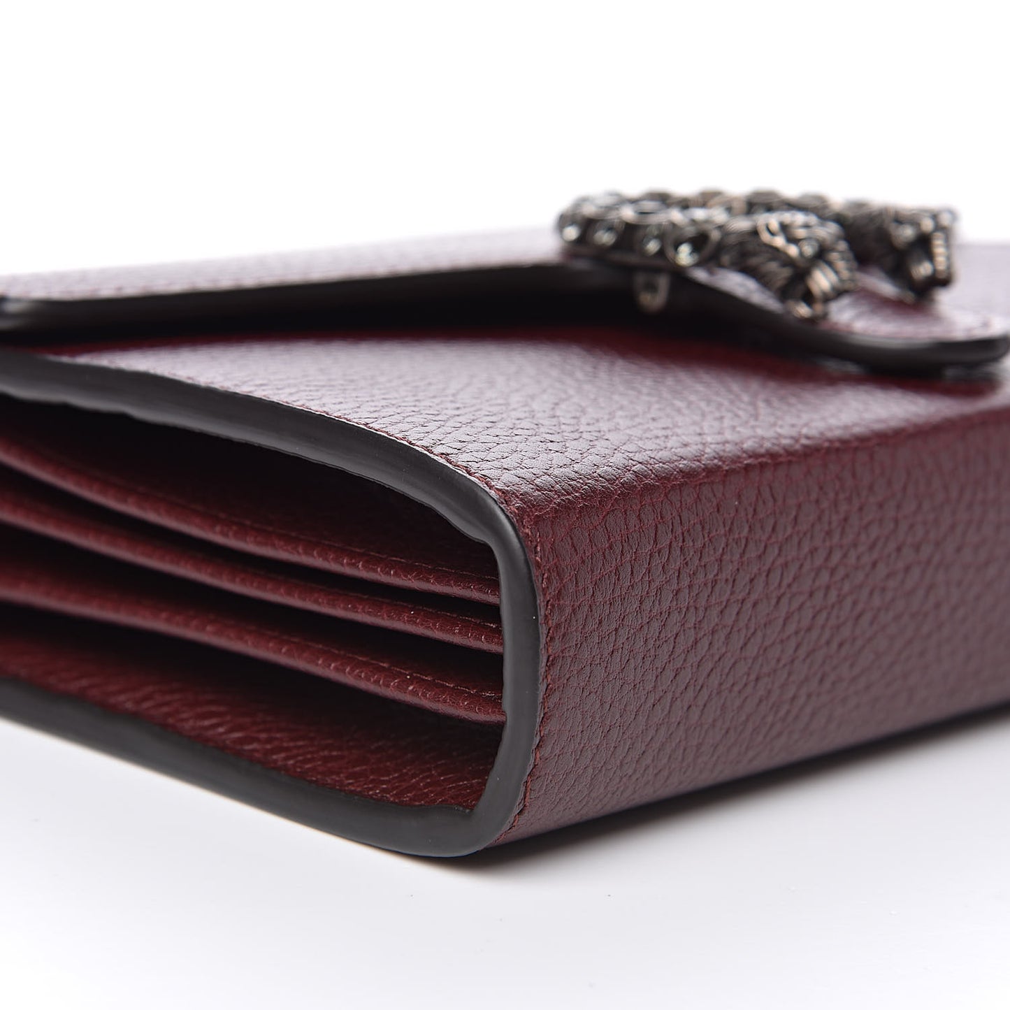 Dollar Calfskin Crystal Mini Dionysus Chain Wallet Vintage Bordeaux