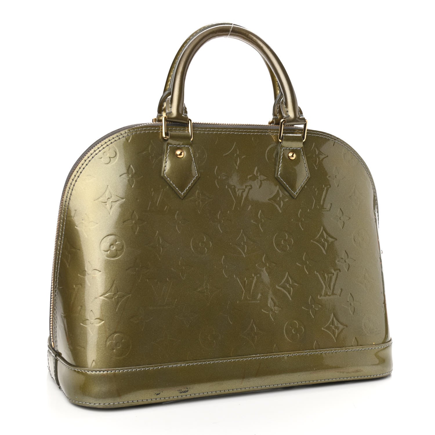 Louis Vuitton Vernis Alma PM Vert Bronze 3 of 14