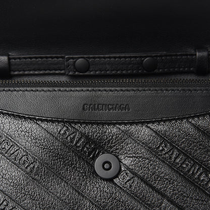 Balenciaga Shiny Goatskin Logo Embossed Monochrome BB Wallet On Chain Black 6 of 7