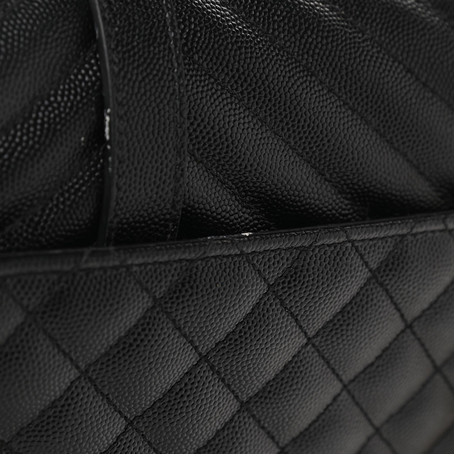 Saint Laurent Grain De Poudre Textured Mixed Matelasse Large Triquilt Monogram Satchel Black 12 of 12