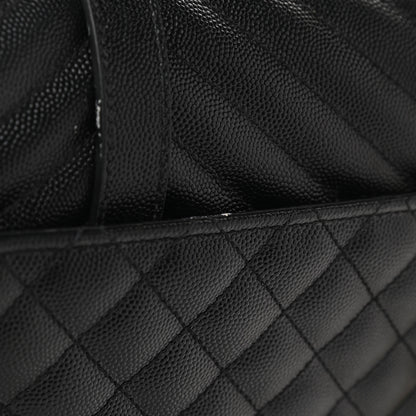 Saint Laurent Grain De Poudre Textured Mixed Matelasse Large Triquilt Monogram Satchel Black 12 of 12