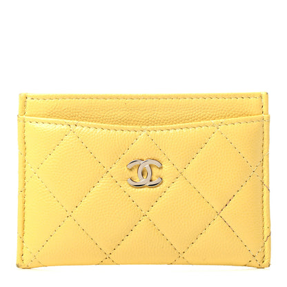 Chanel Caviar Quilted Card Holder Yellow 1 of 4