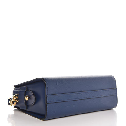 Prada Saffiano Lux Large Zip Crossbody Bag Bleuette 4 of 7