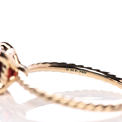 David Yurman 18K Yellow Gold Diamond Garnet 7mm Chatelaine Ring 54 7 5 of 6