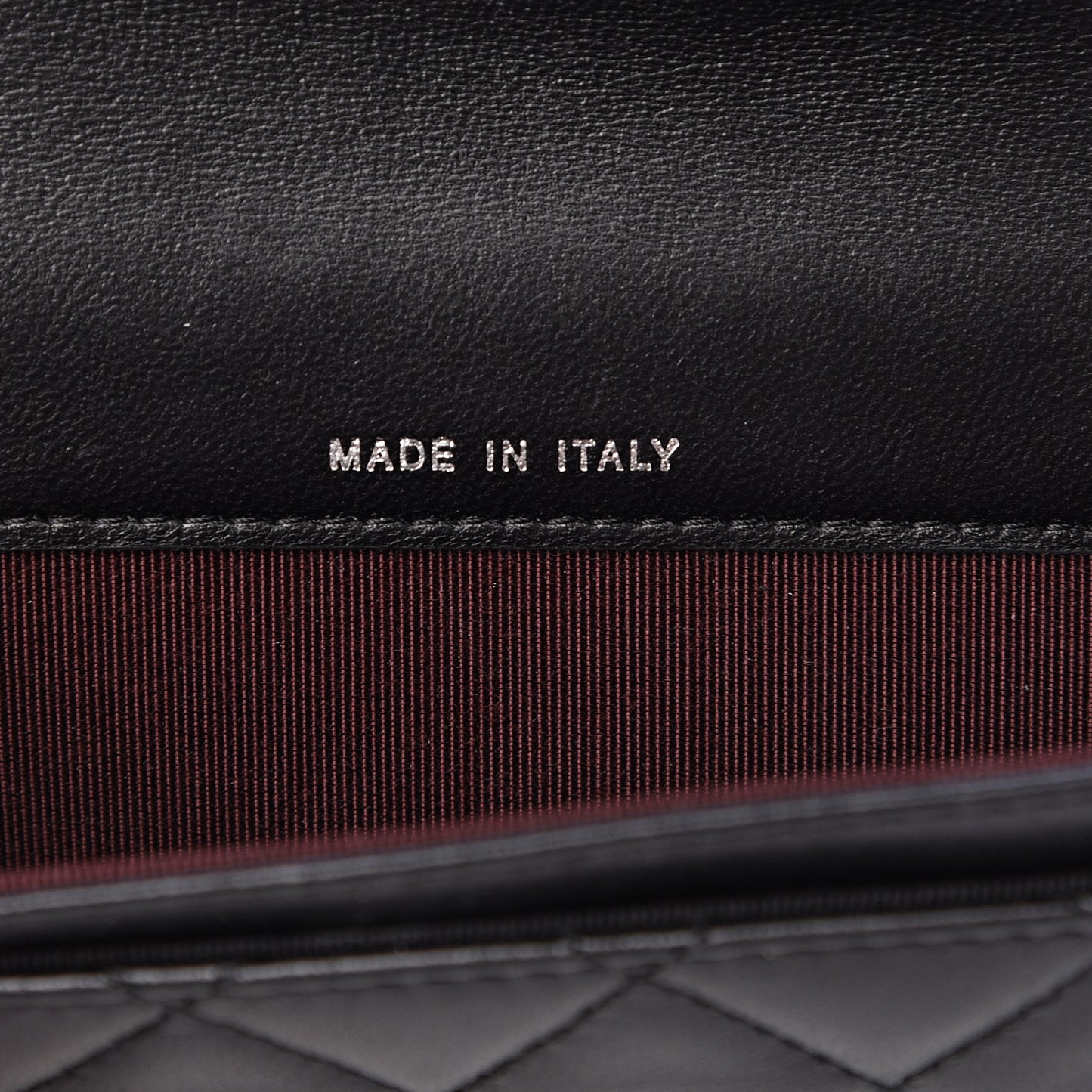 Lambskin Quilted Flap Card Holder Black