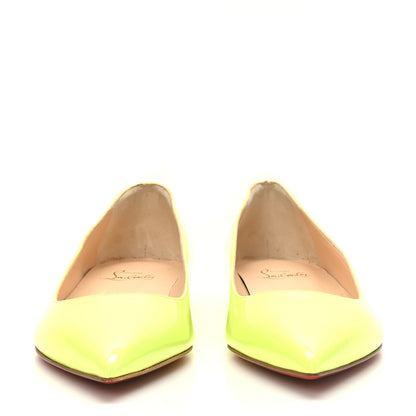 Christian Louboutin Patent Pigalle Follies Flats 37 Neon Yellow 2 of 8