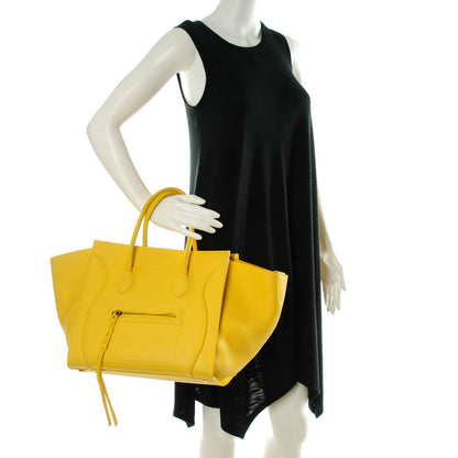 Celine Supple Calfskin Medium Phantom Luggage Sun Yellow 2 of 9