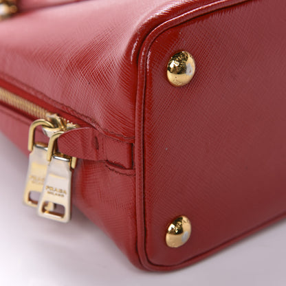 Prada Saffiano Vernice Mini Promenade Tote Rosso 7 of 20