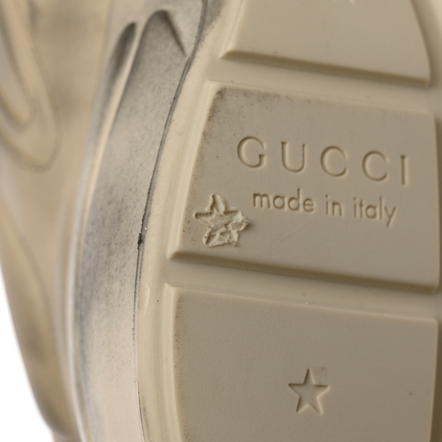 Gucci Calfskin Mouth Print Mens Rhyton Sneakers 8.5 Ivory 9 of 10