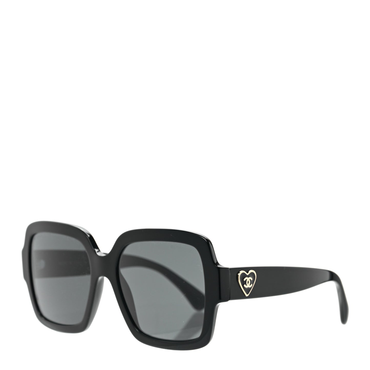 Acetate Square Heart Sunglasses 5479-A Black