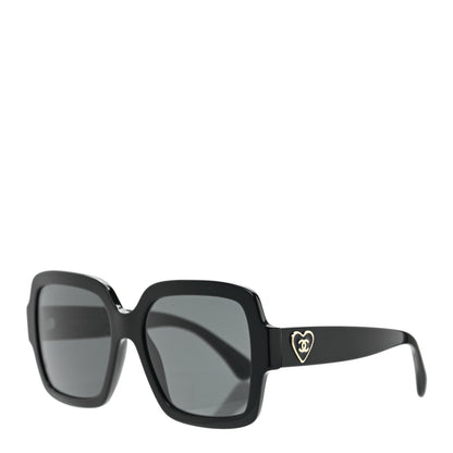 Chanel Acetate Square Heart Sunglasses 5479-A Black 1 of 7