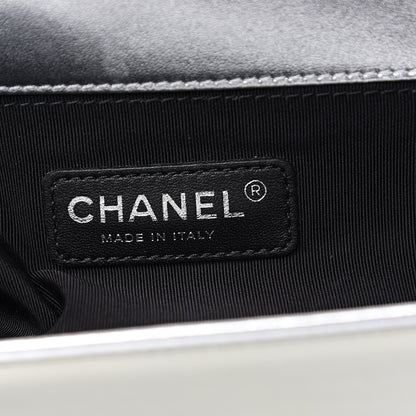 Chanel Metallic Patent Calfskin Quilted Medium Boy Flap Silver 5 of 14
