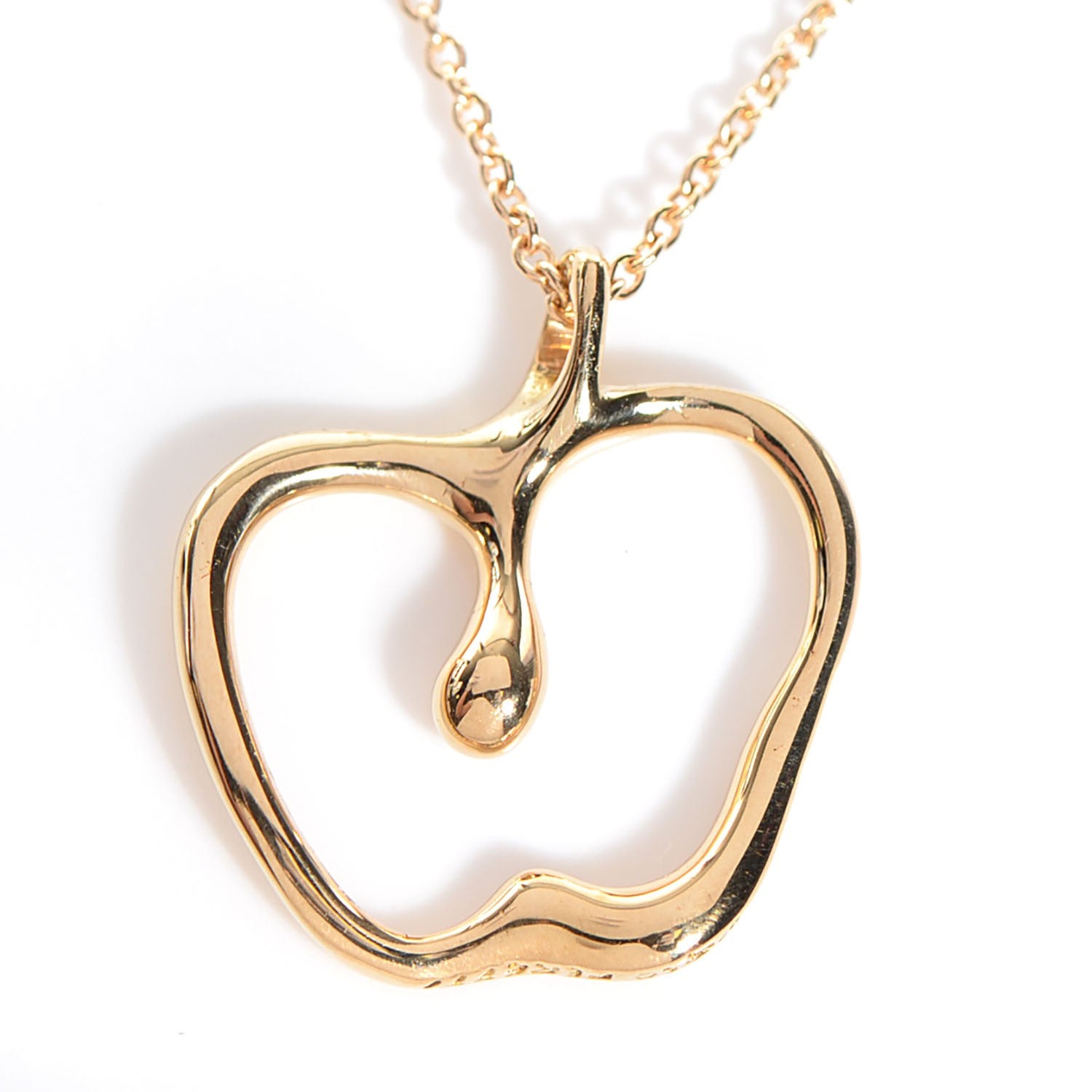 Tiffany 18K Yellow Gold Elsa Peretti Apple Pendant Necklace 3 of 7