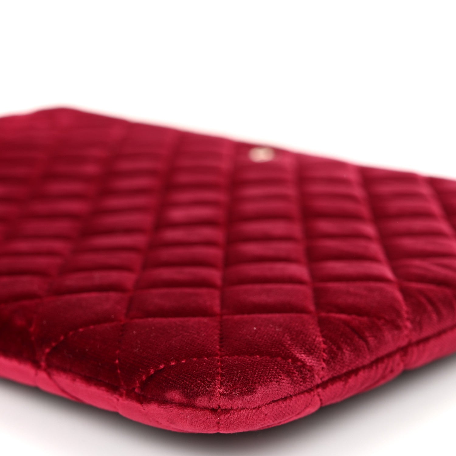 Chanel Velvet Quilted Large Chanel Cosmetic Case Burgundy 9 of 9