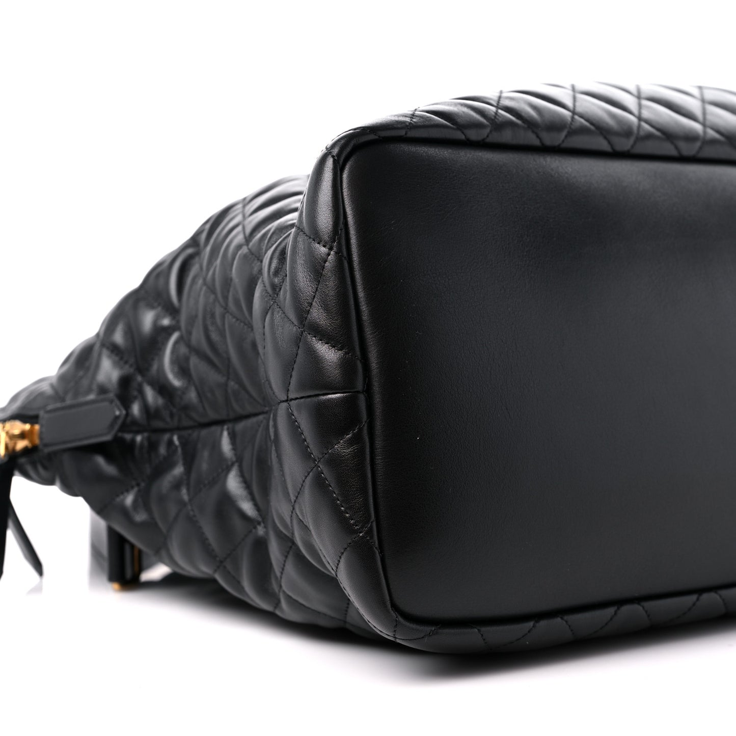 Calfskin Quilted ES Giant Travel Bag Black