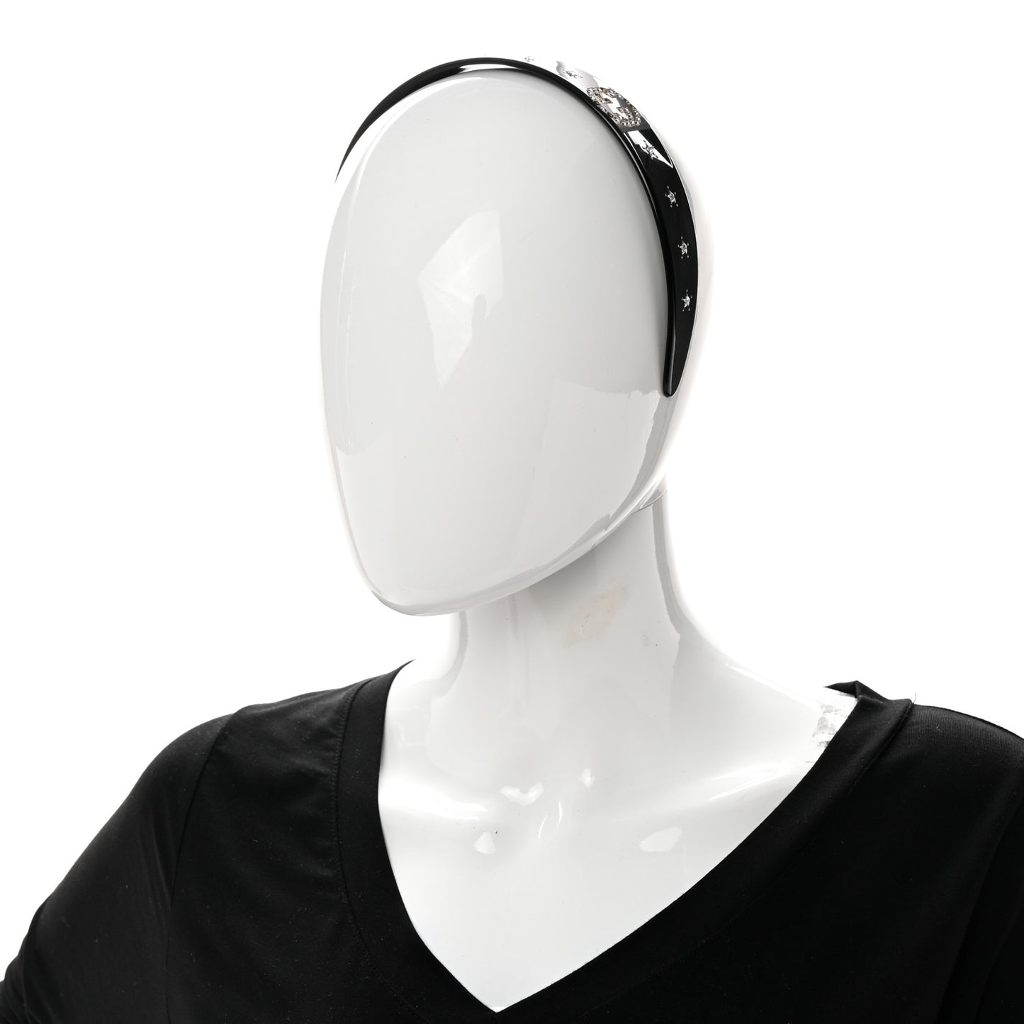 Resin Crystal Interlocking G Headband Black
