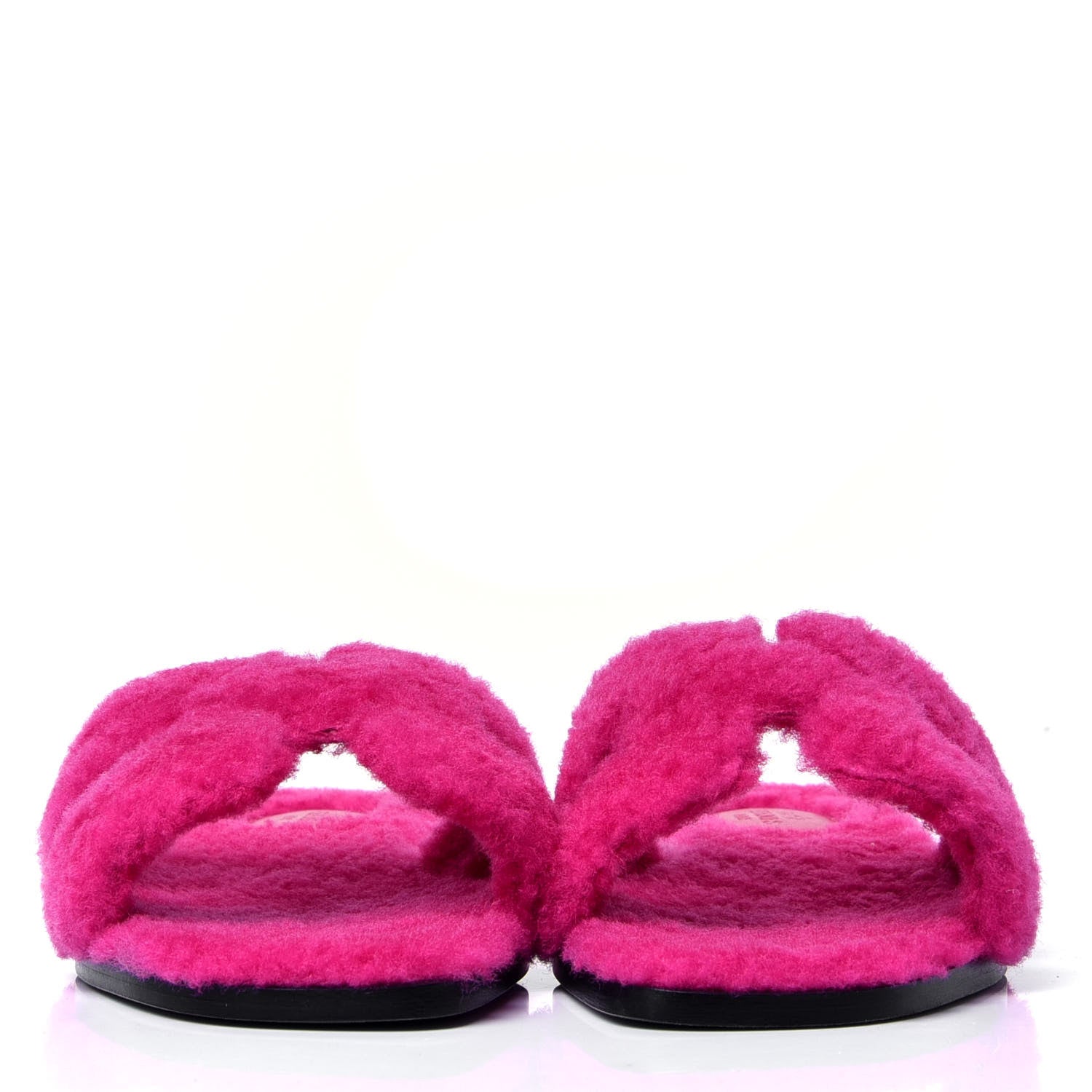 Hermes Woolskin Oran Sandals 37.5 Rose Fuchsia 2 of 9