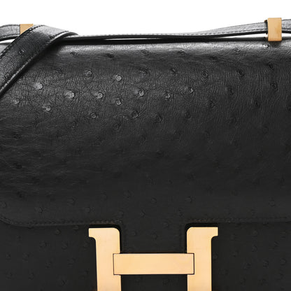 Hermes Ostrich Constance 24 Black 9 of 12