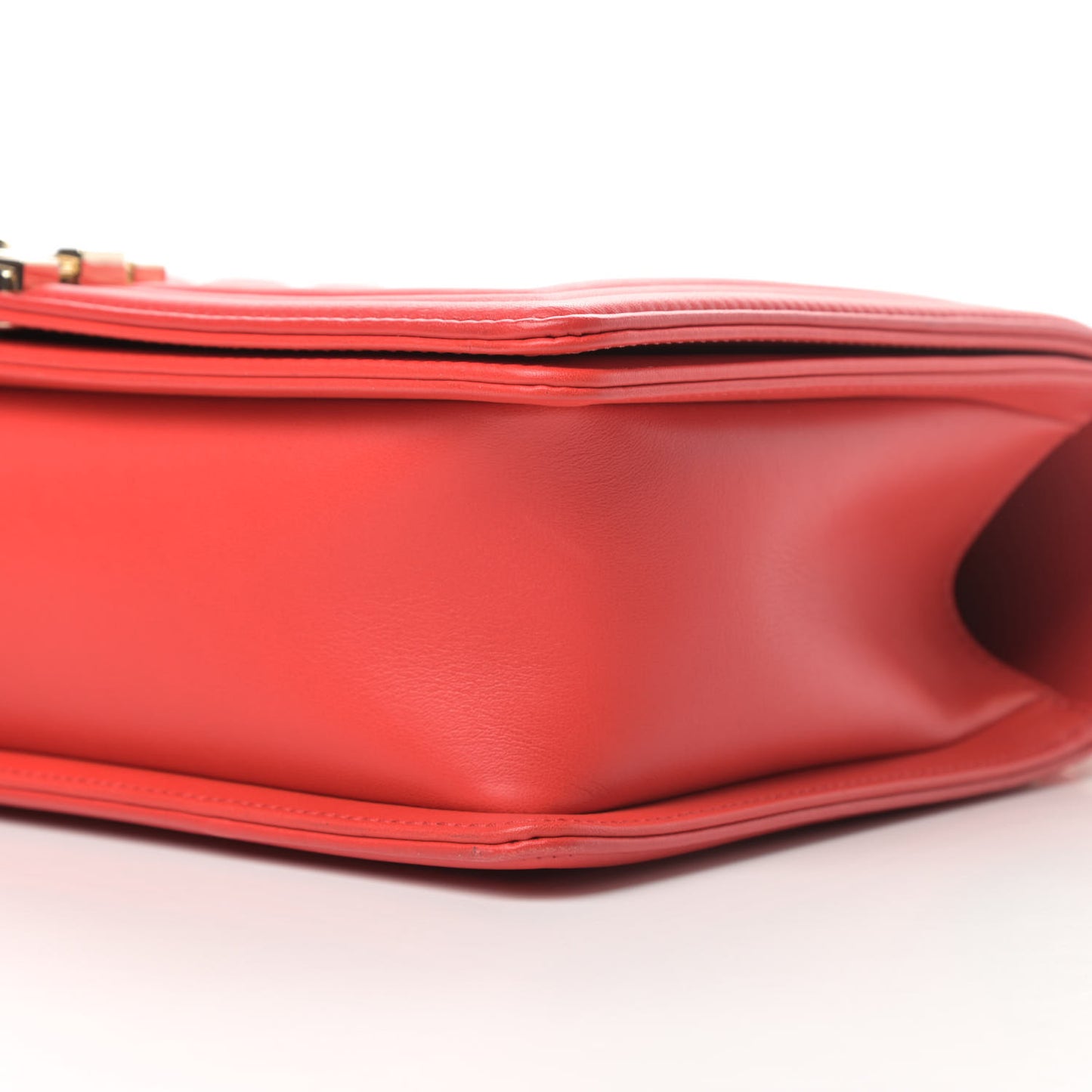 Calfskin Quilted New Medium Boy Flap Red