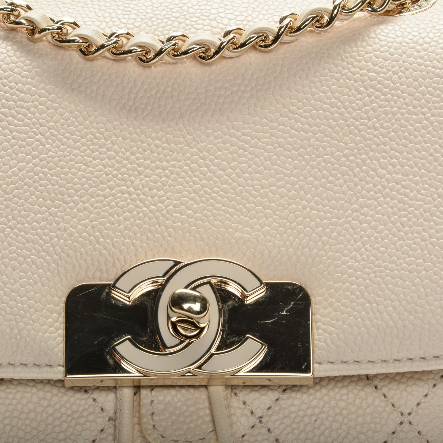 Caviar Quilted Backpack White