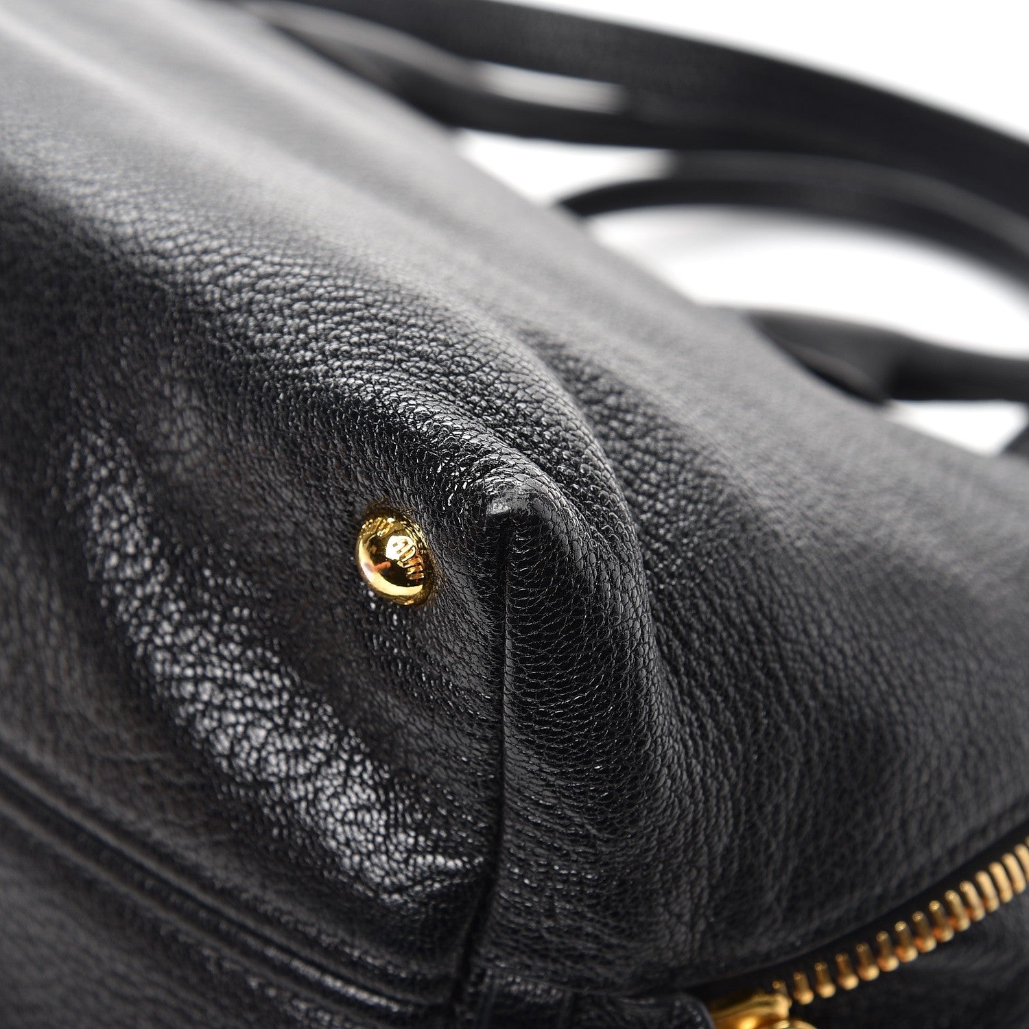 Miu Miu Goatskin Madras Zip Tote Nero Black 12 of 12