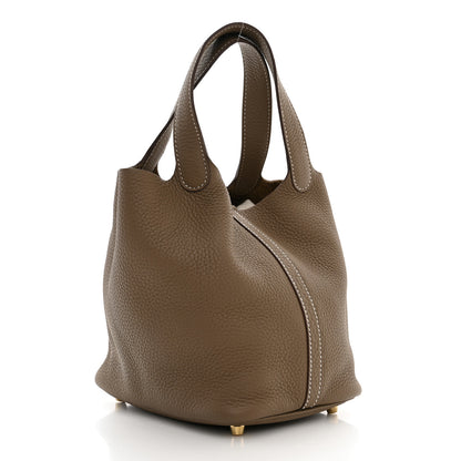 Hermes Taurillon Clemence Picotin Lock 18 PM Etoupe 3 of 10