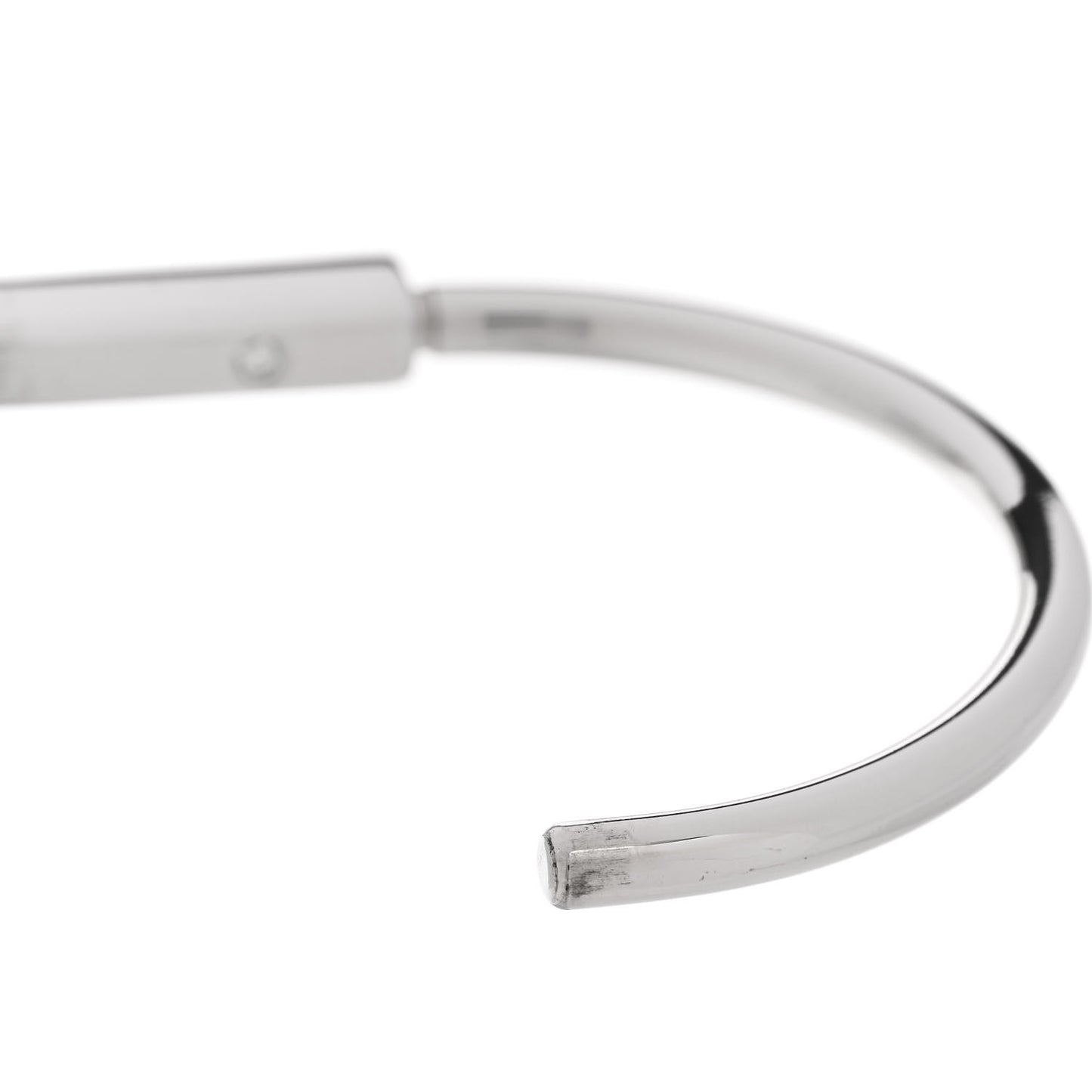 18K White Gold Diamond Tiffany Lock Bangle Bracelet