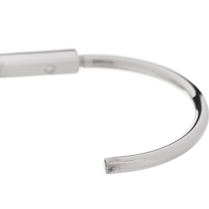 Tiffany 18K White Gold Diamond Tiffany Lock Bangle Bracelet 4 of 5