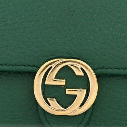 Gucci Dollar Calfskin Interlocking G Chain Wallet Emerald 14 of 17