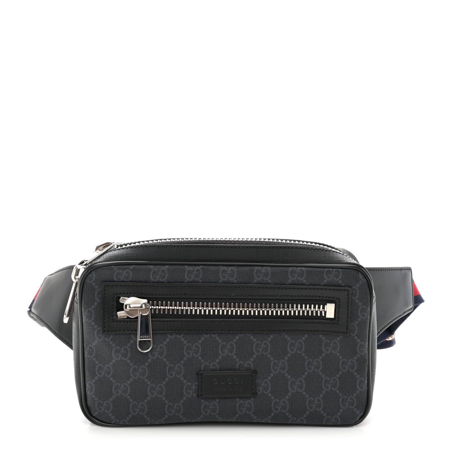 Soft GG Supreme Monogram Web Belt Bag Black Grey